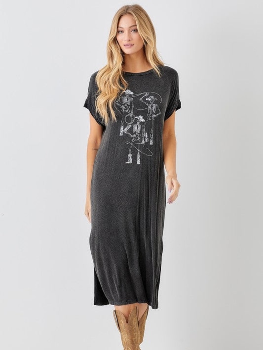 Cowboy Skeleton Tee-Shirt Dress